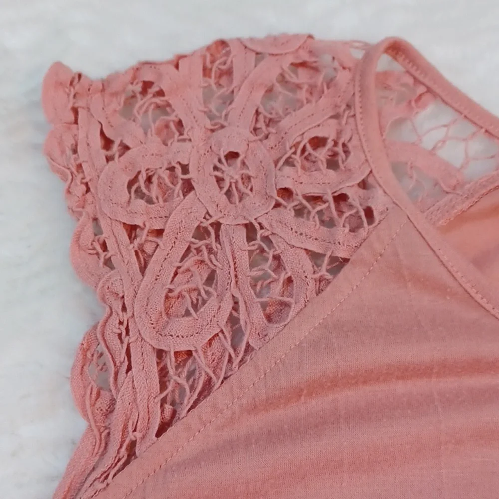 french laundry woman's chochet orange tie front crop top  xl - Picture 6 of 6